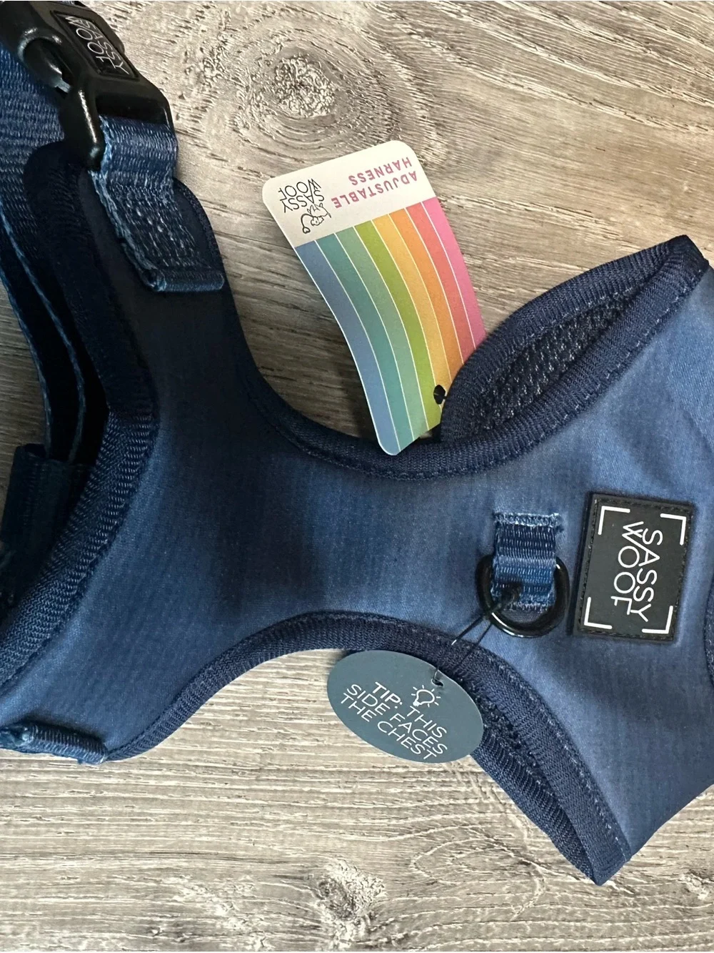 Sassy Woof Navy Padded Dog Harness - Comfortable Adjustable Chest Harness